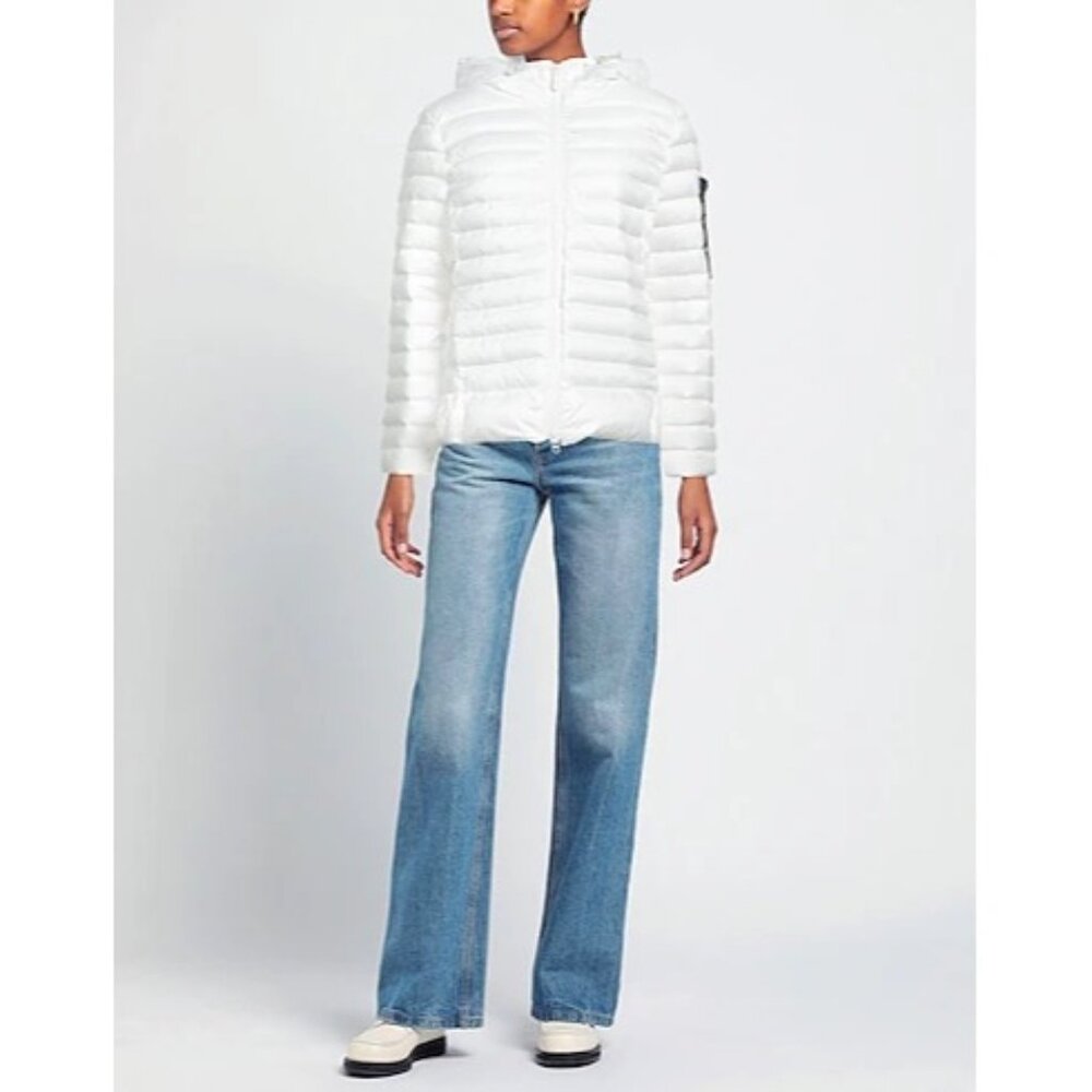 NWT Peuterey Women's Bianco Polyester Quilted Down Jacket Size 40 S 1937